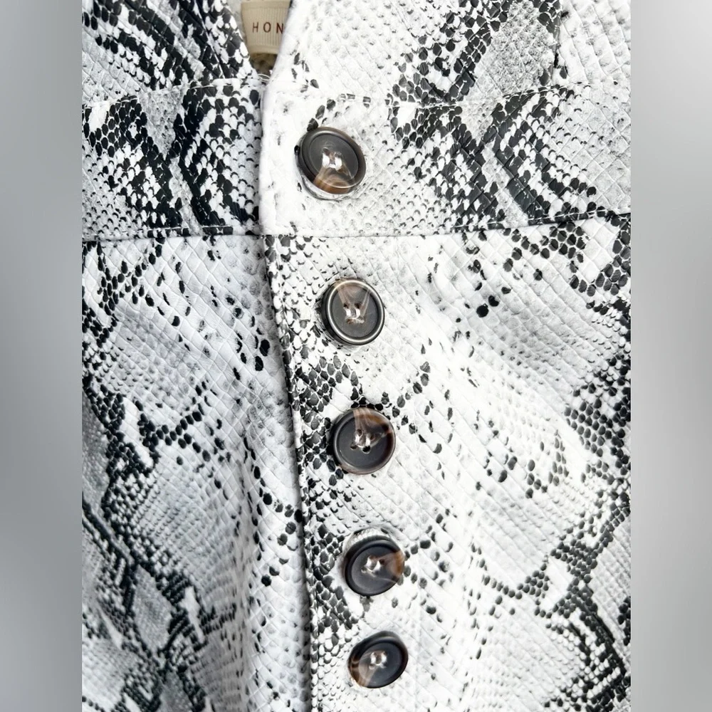 Spectacle Grey Snake Print Pinafore Dress - Honey Punch - Snake Skin Print Dress